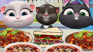 My Talking Tom Friends Angela Becca Tom ASMR Mukbang 🤣 [upl. by Ward]