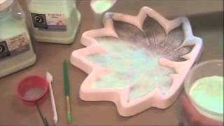 DampL Art Glass Leaf Casting Mold Demo [upl. by Nagiam251]