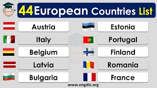 European countries List of 44 European countries With their flags [upl. by Airotkiv]