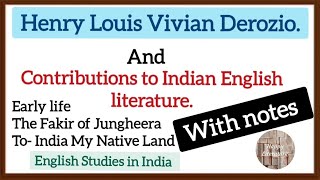 Henry Louis Vivian Derozio s contributions to Indian English literatureEnglish Studies in India [upl. by Lydia756]