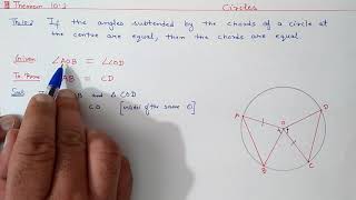 Chapter10 Theorem102 Circles  Ncert Maths Class 9  Cbse [upl. by Egoreg]