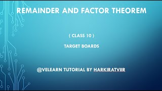 Factorization of polynomials  Remainder and Factor Theorem  CONCISE MATHEMATICS  CLASS 10  ICSE [upl. by Tihw]