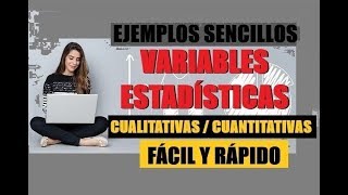 VARIABLES ESTADÍSTICAS  EXPLICACIÓN Y EJEMPLOS SENCILLOS  CUALITATIVAS Y CUANTITATIVAS [upl. by Millard221]