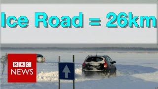 How to drive along a 26km ice road  BBC News [upl. by Barsky]