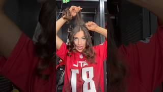 NFL CHEER HAIR ON GAMEDAY ❤️🖤 grwm nflcheerleader gameday nflcheer hair cheerleader nfl [upl. by Kinna7]