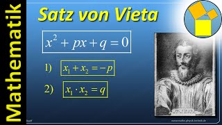 Quadratische Gleichungen 5  Satz von Vieta  mathephysiktechnikde [upl. by Kanal]