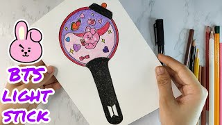 BTS LIGHT STICK drawing How to draw BTS light stick BTS Army Bomb drawing Easy Army Bomb sketch [upl. by Sapowith]