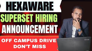 Hexaware Hiring Announced Hexaware Hiring 2024 Batch OFF Campus Drive For 2025  2024 Batch [upl. by Juan]