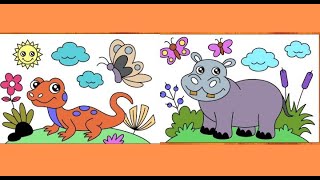 Videos de dibujar y colorear animales [upl. by Brendan]