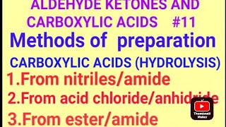 Hydrolysis of Nitriles Acid chlorideanhidride Ester XII JEENEET chemistry competativeexam [upl. by Lipsey719]