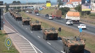 Mega comboio de Blindados do Exército Brasileiro em Curitiba [upl. by Marika]