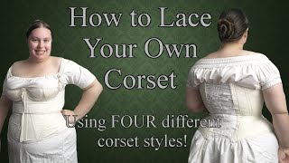 How to Lace Yourself in a Corset  A Historical Sewing Vlog [upl. by Atinaj4]