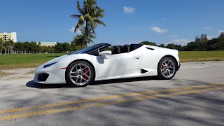 Lamborghini Huracan LP5802 Spyder ANGRY BULL RIDE Acceleration Interior at Lamborghini Miami [upl. by Margreta925]