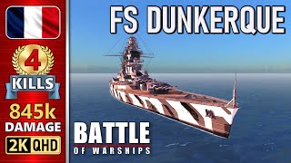 BATTLE OF WARSHIPS ⚓ DUNKERQUE  4 KILLS  845k DAMAGE 💥 [upl. by Sibell14]