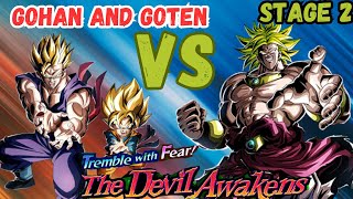 GOHAN AND GOTEN MISSIONS VS STAGE 2 DEVIL AWAKENS BROLY DBZ Dokkan Battle [upl. by Algie133]