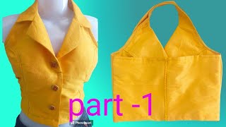 halter neck collar top Halter neck knotch collar ✂️ tutorial part 1 [upl. by Diannne]