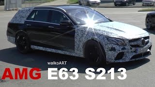 Mercedes Erlkönig AMG E63 V8 S213 TModell estate 2017 spotted on the road SPY VIDEO [upl. by Alleira920]