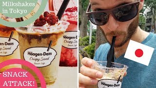 Haagen Dazs Milkshakes in Tokyo  SNACK ATTACK [upl. by Eanahc675]