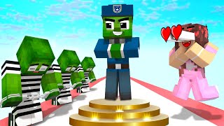 Monster School  Zombie x Squid Game WHO IS THE BEST POLICE  Minecraft Animation [upl. by Ynove]