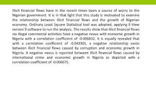 Illicit Financial Flows and the Growth of Nigerian Economy IJEFM 2019 41 13 24 [upl. by Asile]