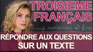 Brevet  répondre à des questions sur un texte  Français  3e  Les Bons Profs [upl. by Dyrrej]