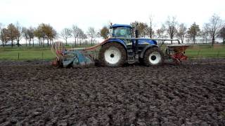 Spitzaaien tarwe met imants en T7030 newholland in hedel 2010 [upl. by Behre]