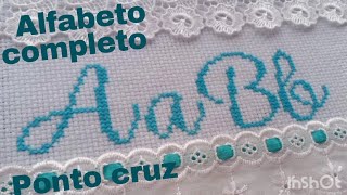 LETRAS em PONTO CRUZ 🔠🔡🔤🔢ALFABETO COMPLETO para bordar toalha monogramas ponto cruz [upl. by Carolynn808]