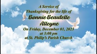 Funeral Service of Bonnie Beautelle Alleyne [upl. by Livingstone908]