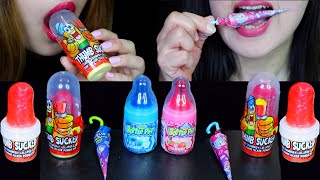 BABY BOTTLE POPS SOUR THUMB SUCKER CANDY CHOCOLATE UMBRELLA POPS  KimampLiz Too [upl. by Negam808]