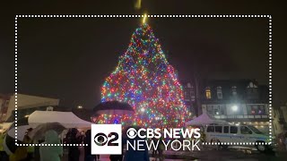 Families gather for tree lighting celebration in Ridgewood New Jersey [upl. by Lleuqar]