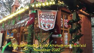 Weihnachtsmarkt 2022 in Bielefeld [upl. by Hgielrak]