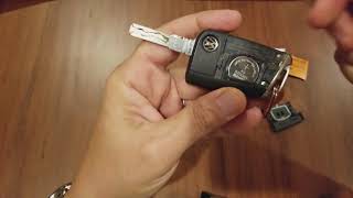 Battery change for 2015 VW golf eGolf keyless remote also for 2014 Volkswagen [upl. by Anaeel]