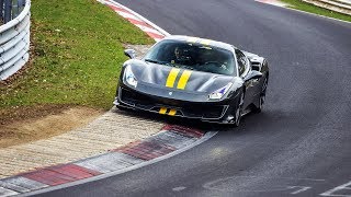 First Lap Ferrari 488 Pista breaking in on the Nürburgring [upl. by Enelrad]