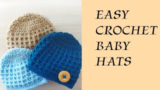 Easy amp Fast Crochet Baby Hats In Multiple Sizes [upl. by Lucais]