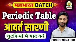 PERIODIC TABLE  CHEMISTRY  FOR ALL EXAMS  SCIENCE BY PUSHPENDRA SIR  MAHABHARAT BATCH ssc [upl. by Airaet942]