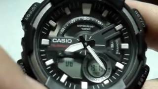 Setting Casio AEQ110W analog time  How to set AEQ110W [upl. by Eelsew623]