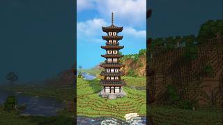 Minecraft Japanese Pagoda Temple Tutorial Build minecraftbuilding minecraft [upl. by Sinnard754]