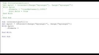 Intersect Method in VBA [upl. by Aneehc]