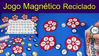 Jogo Magnético Reciclado  Bingo Magnético  Alfabetização [upl. by Pickering]