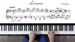 Mozart quotLacrymosaquot moderateeasy piano  FREE sheet music [upl. by Eselahs]