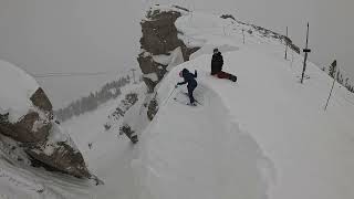 10 Year Old Girl Avery Dropping into Corbets Couloir  Jackson Hole WY  31224 [upl. by Chiquia]