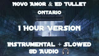 Novo Amor amp Ed Tullet  Ontario Instrumental  Slowed  Reverb  8D Audio 🎧 1 Hour Version [upl. by Miner]