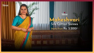 Maheshwari Silk Cotton Sarees by Shrus  Shop Online  wwwshruscom  15 Nov24 [upl. by Herzel740]