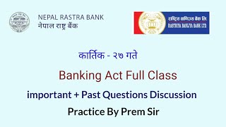 Kartik 27  NRB tayari  banking act class  Success Academy  RBB tayari [upl. by Akined]