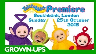 CBeebies GrownUps Teletubbies World Premiere London 2015 [upl. by Fredia458]