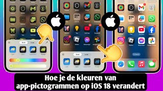 Hoe je de kleuren van apppictogrammen op de iPhone verandert  iOS 18 [upl. by Ergener873]