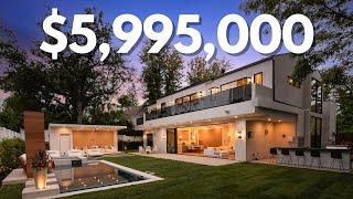 Touring a 5995000 ENCINO Modern Mansion with a Movie Theater amp Wellness Center [upl. by Durkin]