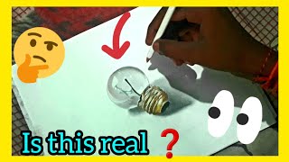 Bulb 3D Drowing how to draw 3d Drowing 3dart [upl. by Westley251]