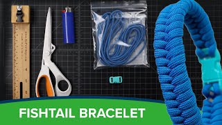 Paracord Fishtail Bracelet—Beginner Tutorial [upl. by Eeral854]