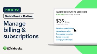 How to manage your billing amp subscriptions in QuickBooks Online [upl. by Yacano]